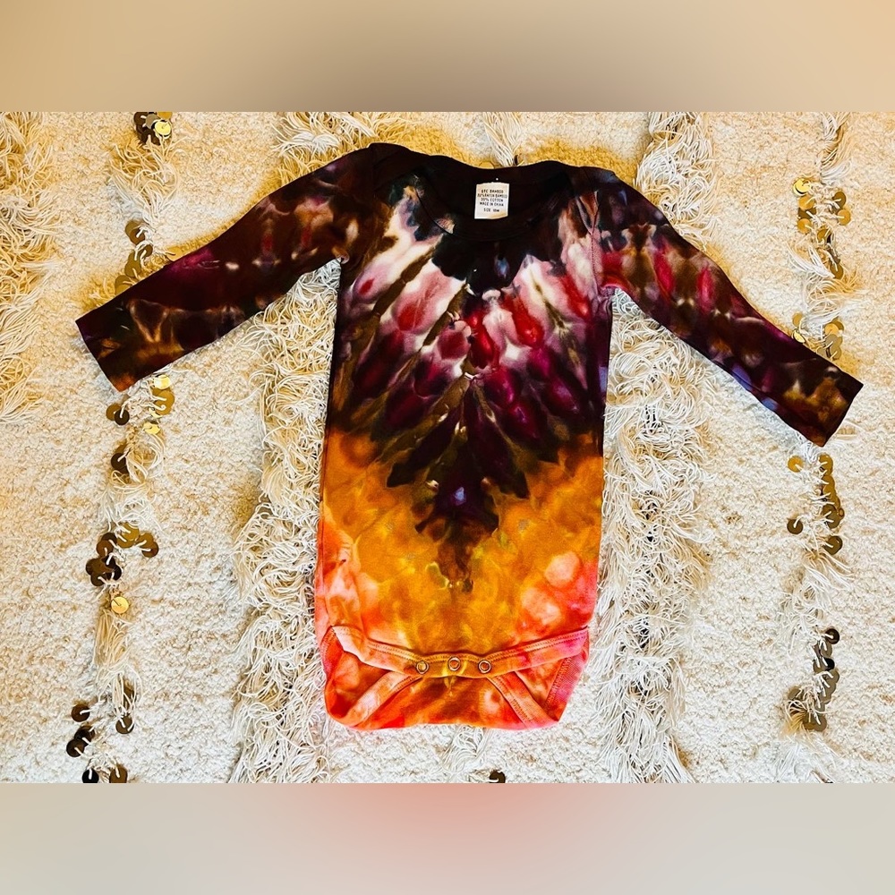 Long Sleeve Ice tie dye onesie